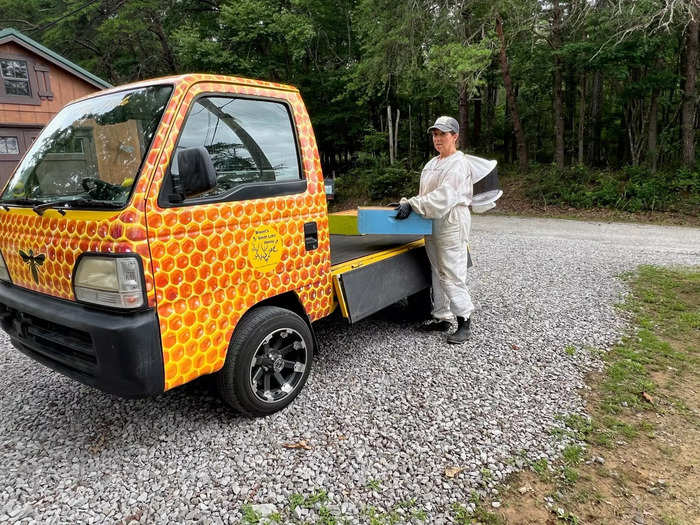 This Kei truck was purchased on Facebook marketplace by Cindy Bryant, who runs a honey business. It