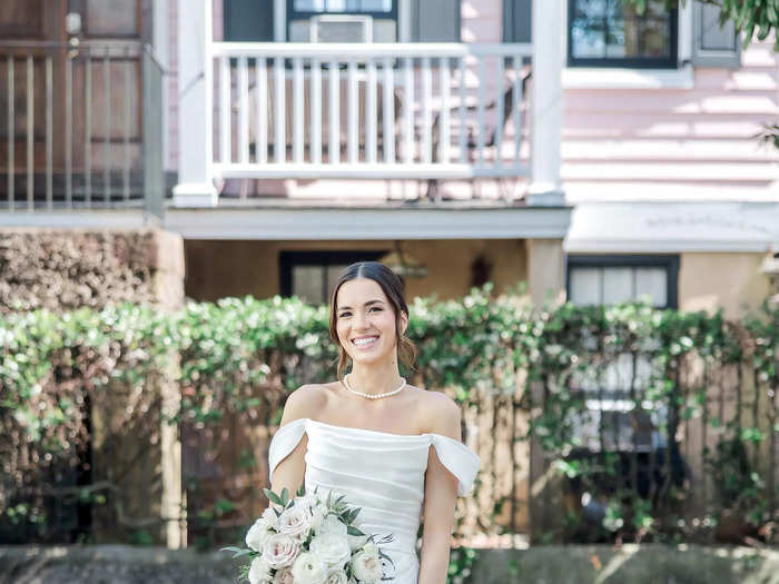 Emily ended up falling in love with an Anne Barge ball gown, just as she thought she would.