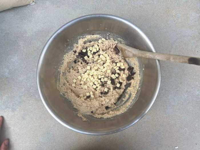 The final step was adding in the chocolate chips.