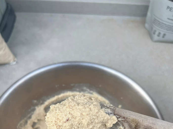 Upon closer inspection, the "dough" was very grainy and looked almost like dried out oatmeal.