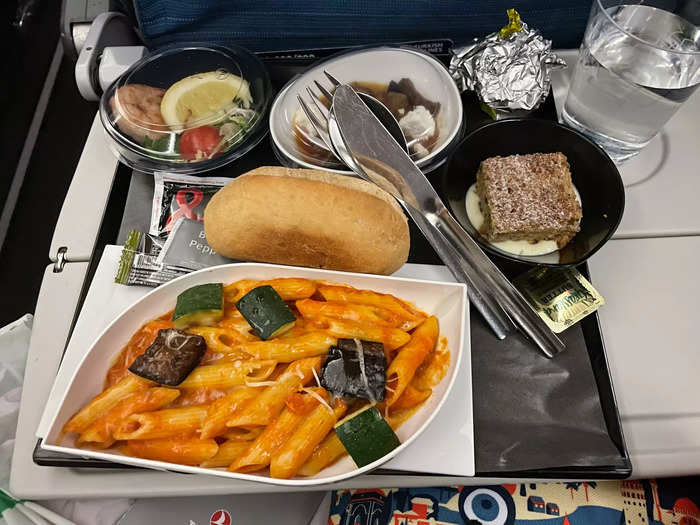 Dinner on my first flight wasn