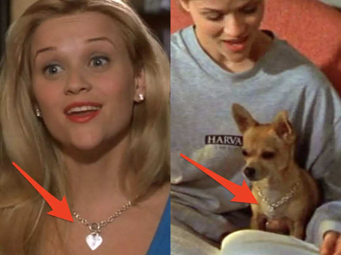 Elle and Bruiser have matching necklaces.