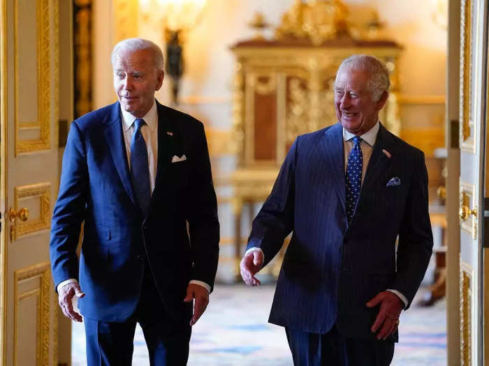 Later that day, Charles and Biden appeared animated as they spoke about climate change with philanthropists and investors.