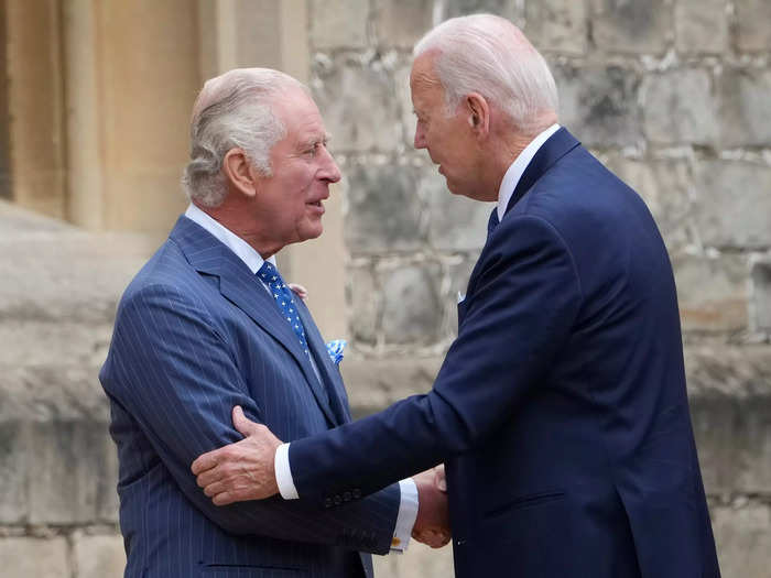 President Joe Biden touched King Charles III