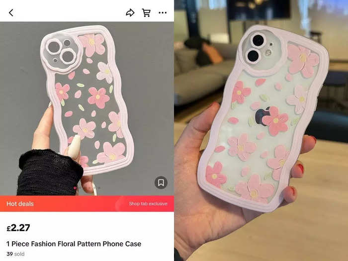 The phone case looked exactly like in the photos, but it fit quite loosely. I doubt it would protect my phone if I dropped it.