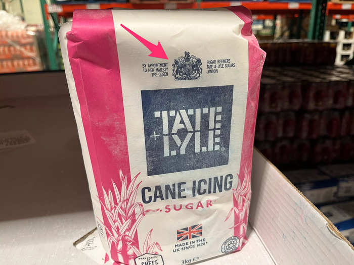 This bag of cane icing sugar still bore Queen Elizabeth