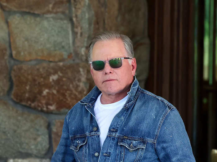 David Zaslav, CEO of Warner Bros. Discovery, had a drink in hand at the Sun Valley Lodge. Zaslav made headlines for shake-ups at the enterprise he