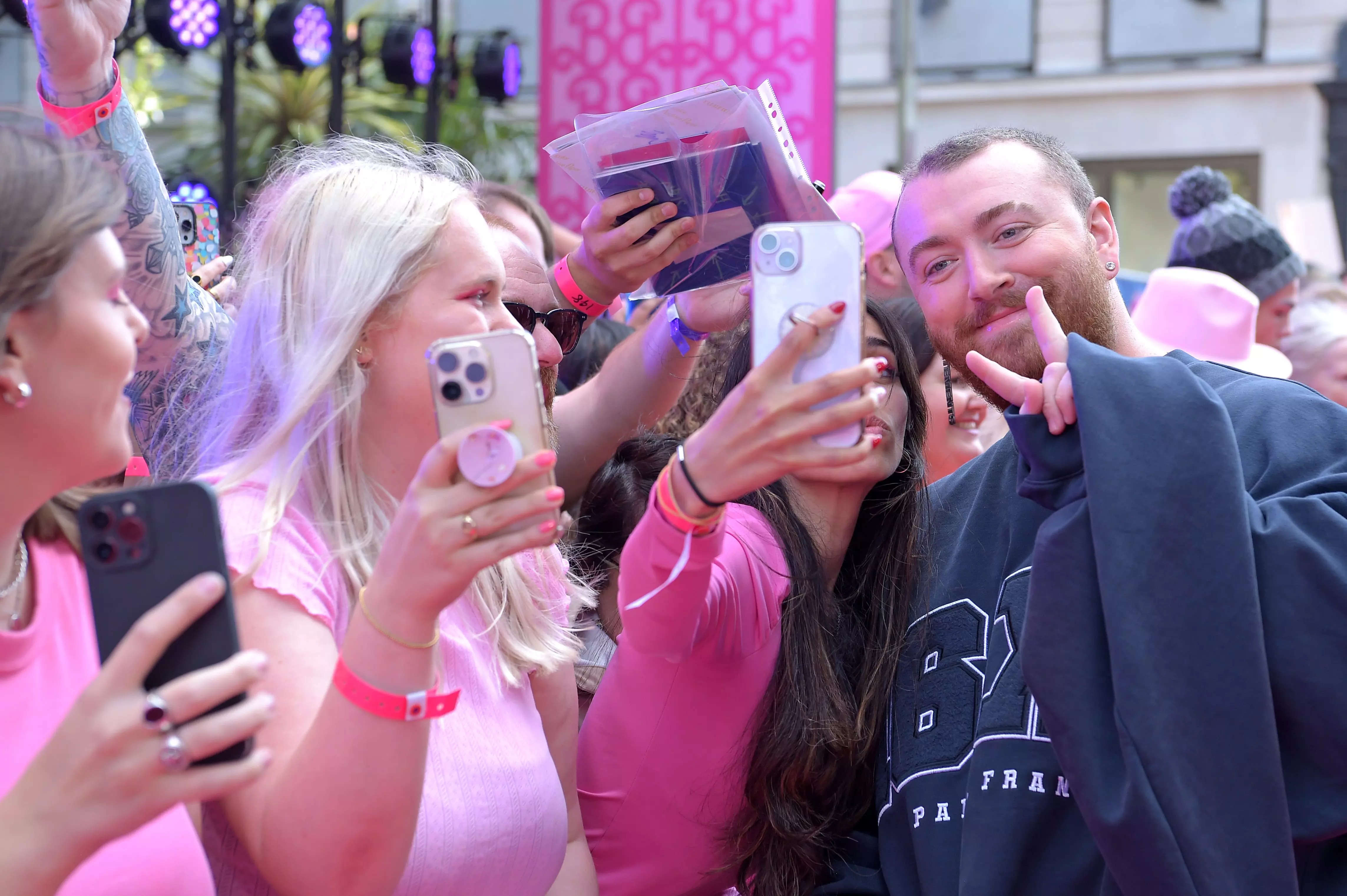 sam smith and fans barbie premiere