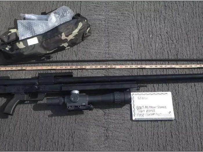 An example of the Iranian-made anti-materiel rifle, a weapon used against military equipment and structures, that was seized from the Dhow X.