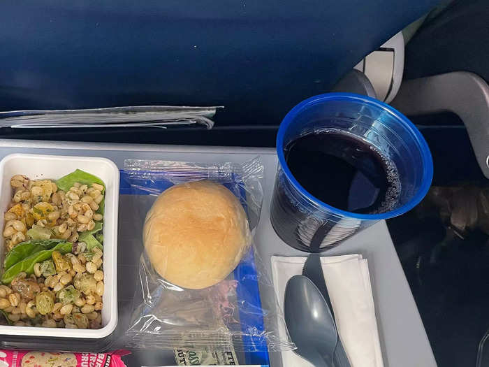 Traveling with United in economy, there was complimentary wine and beer as well as soda, but a gin and tonic or any other alcoholic beverage came at a cost.