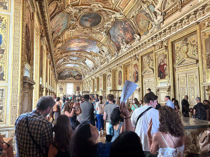 Further into the museum, the gilded Galerie d