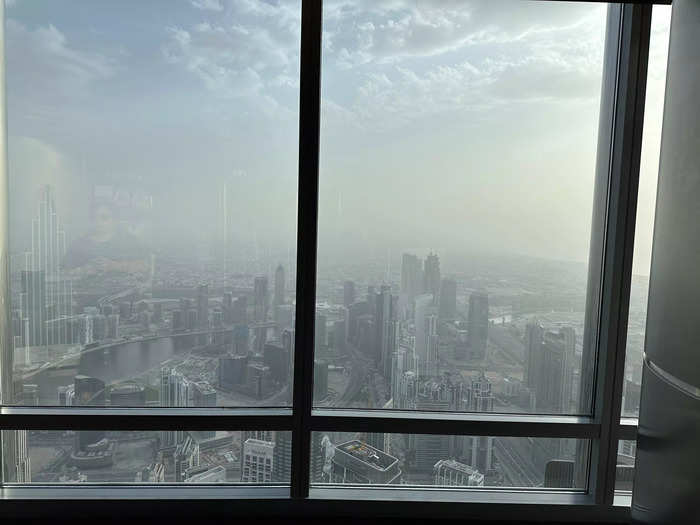 I started my tour on the 125th floor, which was 1,496 feet off the ground and had large floor-to-ceiling windows.