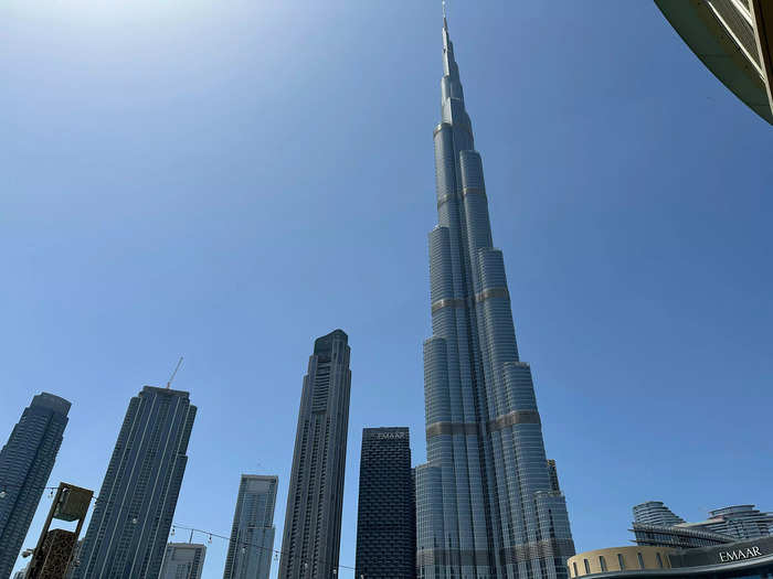 I visited the Burj Khalifa in Dubai, the tallest building in the world, which stands at 2,716.5 feet.