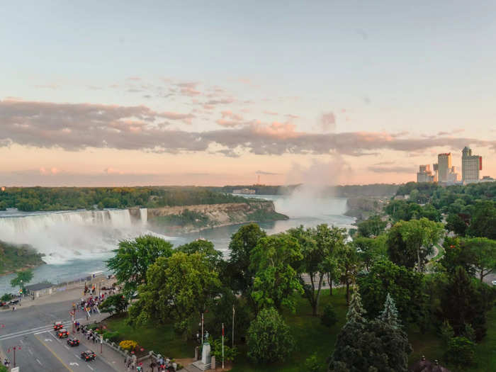 I thought it was relaxing to watch the falls from my queen-size bed, and I felt excited falling asleep at night knowing that the falls would be the first thing I