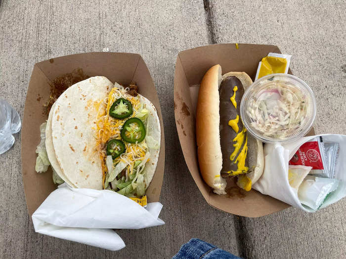 Around 3 p.m., I ordered yak dishes from a "Jeffree Star approved" food stand set up in front of the store.