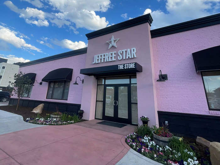 The Jeffree Star store is located in the middle of downtown Casper and is painted bright pink, so you can