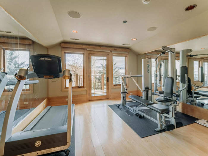 The exercise room on the second floor looks straight out of Equinox.