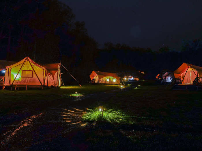 I stayed out exploring and socializing until the sun went down. At night, the tents glowed and walking by you could hear campers whispering inside.