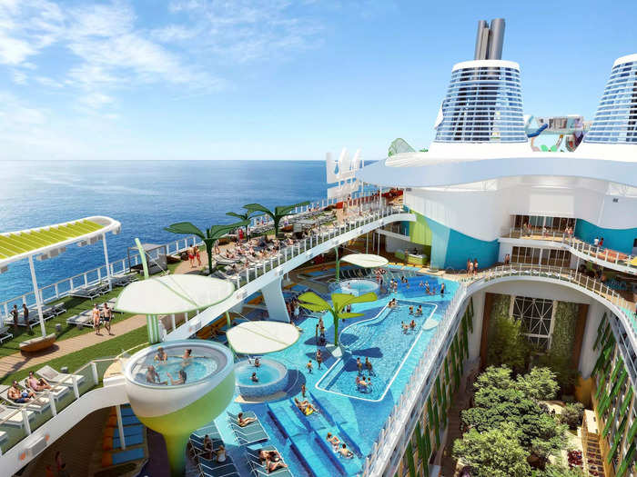 The Icon of the Seas will have a variety of different activities, including rock-climbing walls, water parks, and luxe fitness centers.