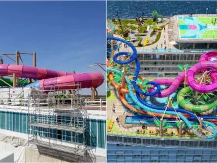 Of the six water slides, three will be a first for the cruise brand.