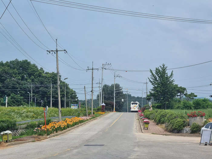 For the last leg of the tour, our bus passed through the Unification Village.