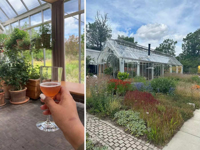 The impeccably calm greeters were very kind despite my disheveled appearance and led me into a greenhouse where the rest of my party was waiting and enjoying a cider that had been served prior to my arrival.