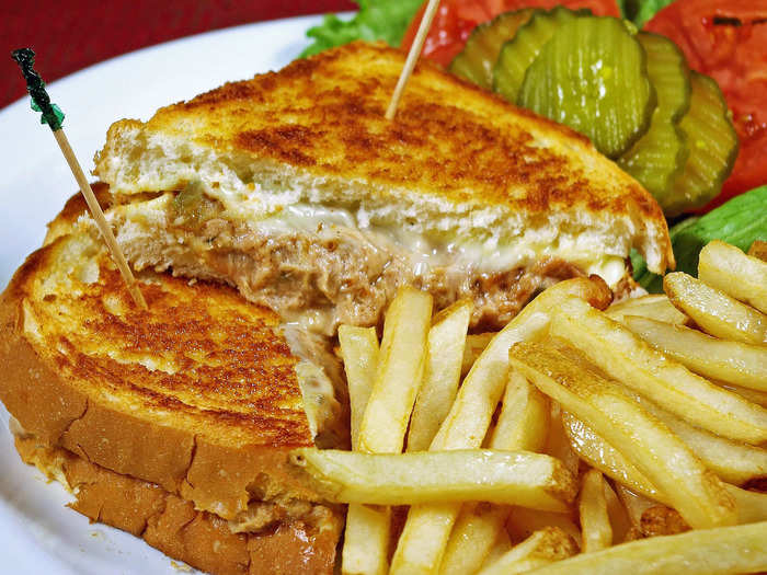 A tuna melt toasted with bacon grease is a rich choice.