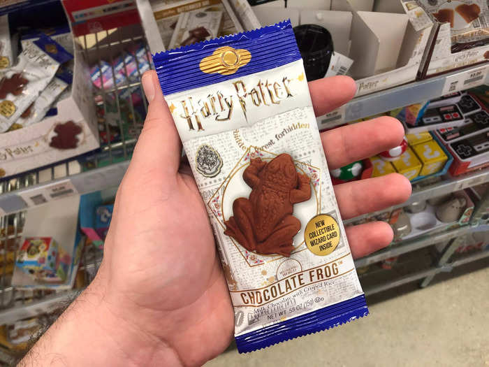 Specialty items, like this chocolate frog, were aimed at fans of specific franchises like Harry Potter.