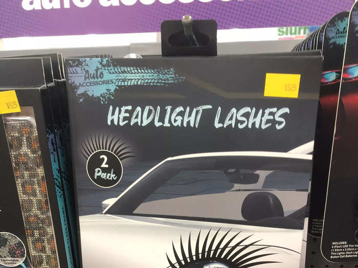 Whether it was these plastic "headlight lashes"...