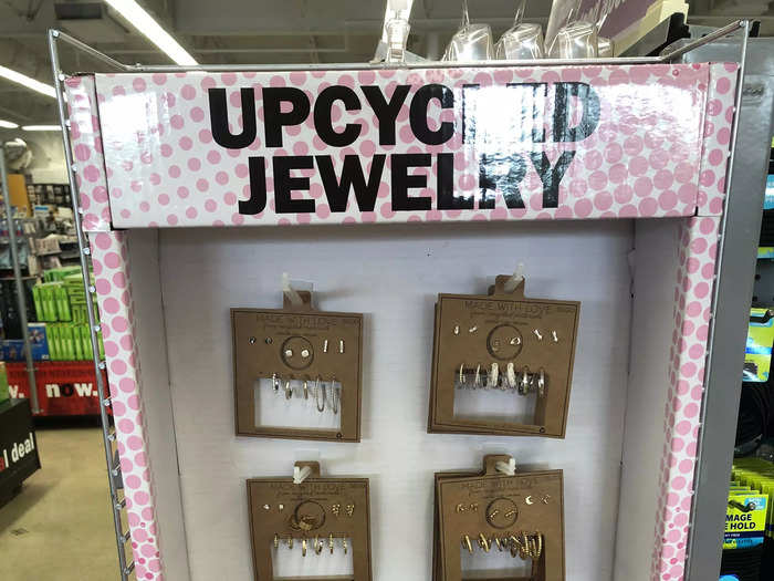 There was also jewelry, including this display of "upcycled" earrings.