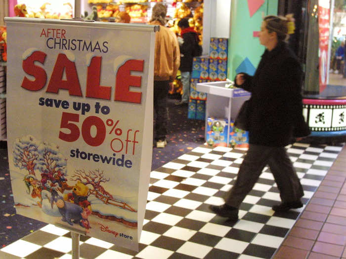 Sales were a big part of the Disney Store business. Many happened after holidays like Christmas, but there were also year-round discounts.