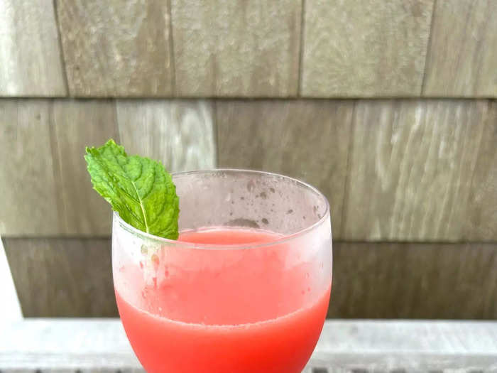 My watermelon cosmo was ready, and it looked stunning.