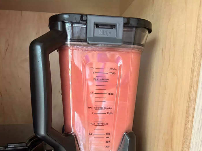 Since I was using a seedless watermelon, I was able to purée it in the blender.