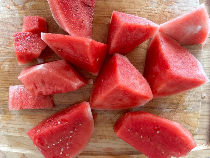 Then I prepped the watermelon.