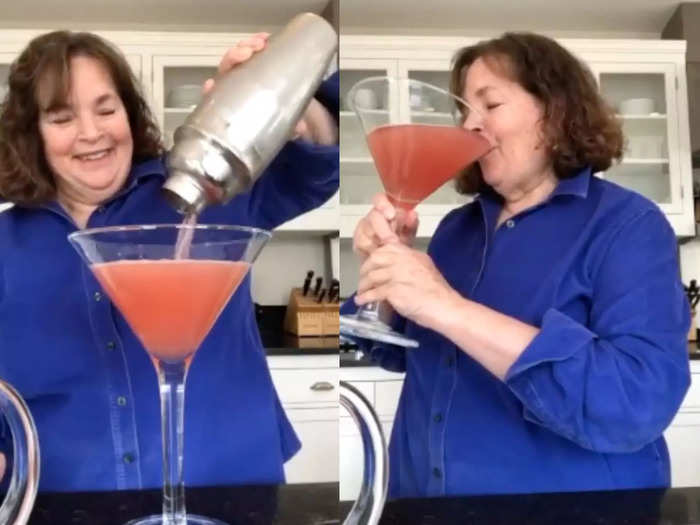 Ina Garten became an icon on Instagram after whipping up a massive cosmopolitan at 9 a.m.