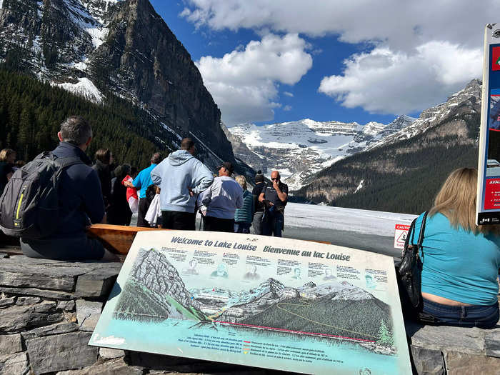 The snowy mountain peaks looked beautiful, but I bet this view is even more fantastic in the summer when the ice on the lake melts.