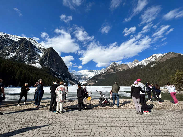 Although it was pretty warm out, Lake Louise was frozen and looked sort of like an iceberg to me.