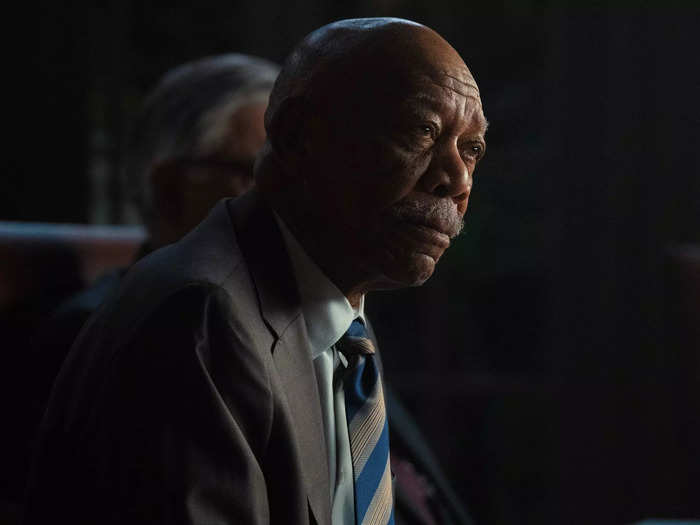 Oscar winner Morgan Freeman plays Edwin Mullins, the US Secretary of State.