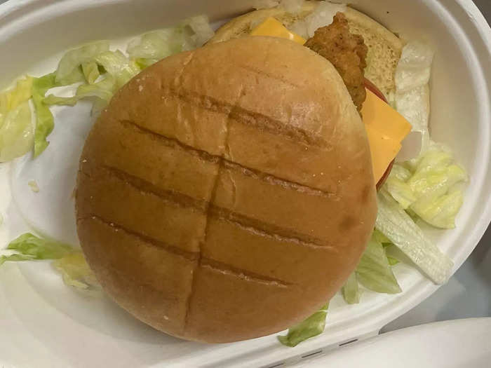 The double chicken burger was another UK-specific menu item.