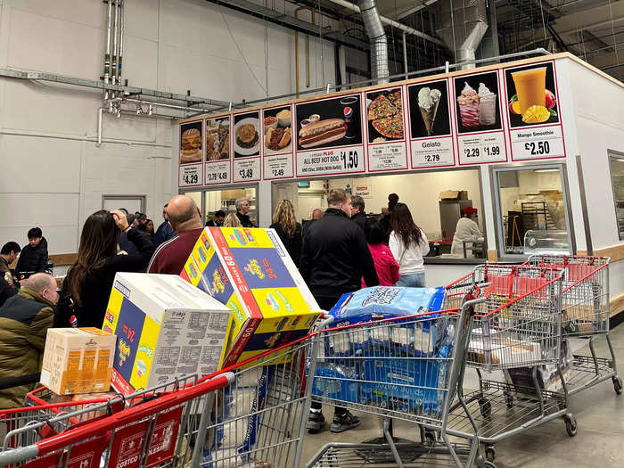 Customers had to wait in line to order food.