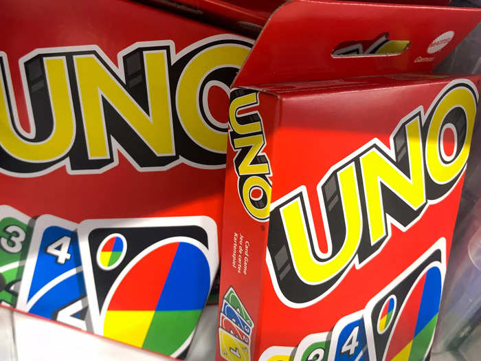 An Uno deck pops up twice in the film, likely hinting at Mattel