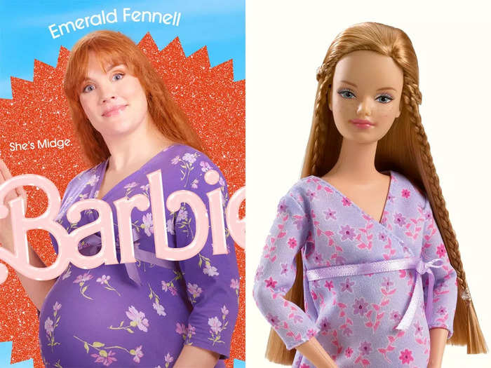 There are multiple references to Midge, a pregnant Barbie doll who was discontinued in real life.