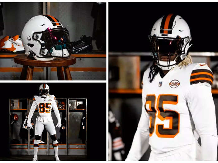 The Cleveland Browns have a new white alternate helmet that will be worn for three games with a white throwback jersey.