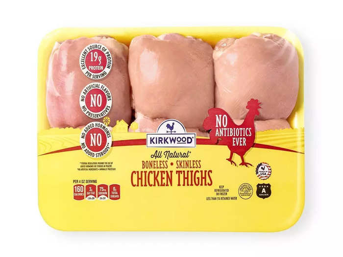 According to shoppers, the Kirkwood fresh chicken thighs are the best protein.