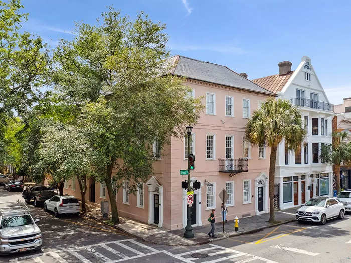 This pink-painted building in Charleston, South Carolina, is for sale for $2.9 million.