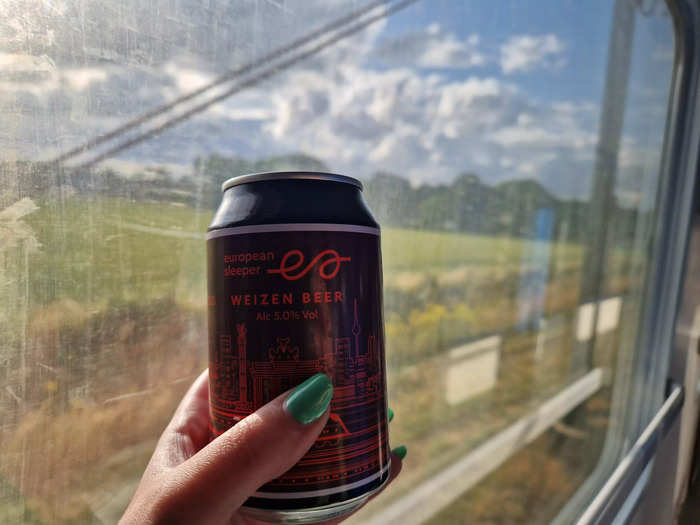 During the journey from Brussels to Berlin, I tried a can of European Sleeper beer.