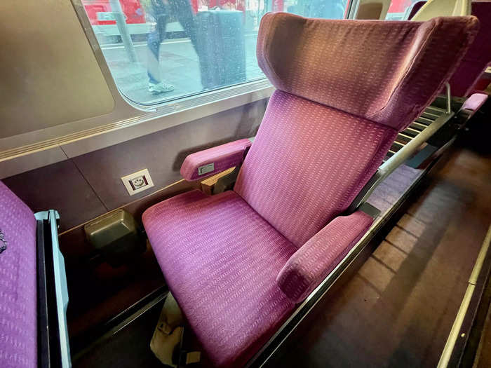 Once at the platform, I made my way to car number 13 and to seat 41 — a forward-facing chair near both the bathroom and a luggage rack on the lower level.