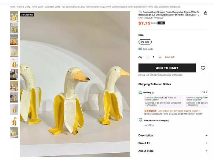 Perhaps a banana duck is just what your home decor needs.