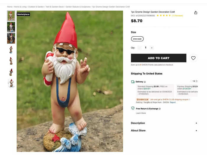 And this gnome channeling Borat in a mankini.