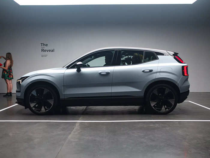 The little SUV has the hefty, chiseled styling Volvo is known for.